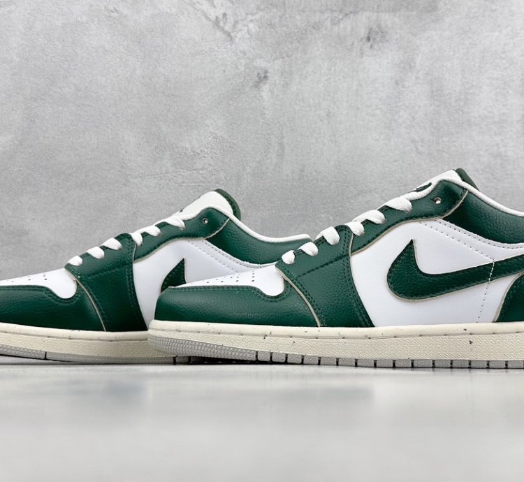 200 Foreign Trade Edition Air Jordan 1 Retro Low Retro Sail White Green FQ7687-3