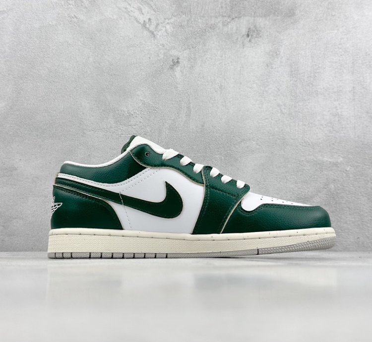 200 Foreign Trade Edition Air Jordan 1 Retro Low Retro Sail White Green FQ7687-3
