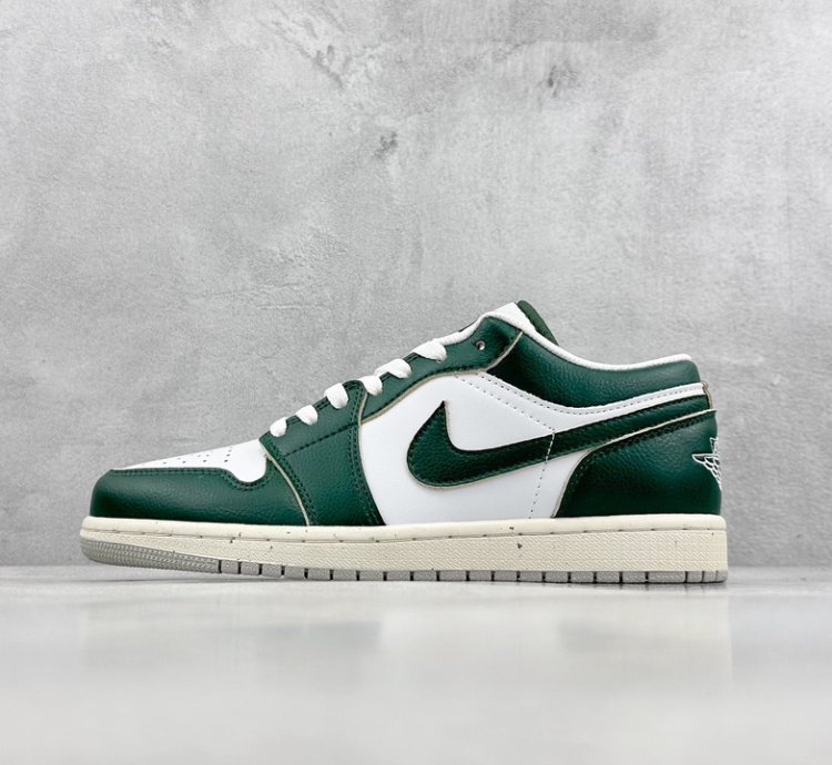 200 Foreign Trade Edition Air Jordan 1 Retro Low Retro Sail White Green FQ7687-3