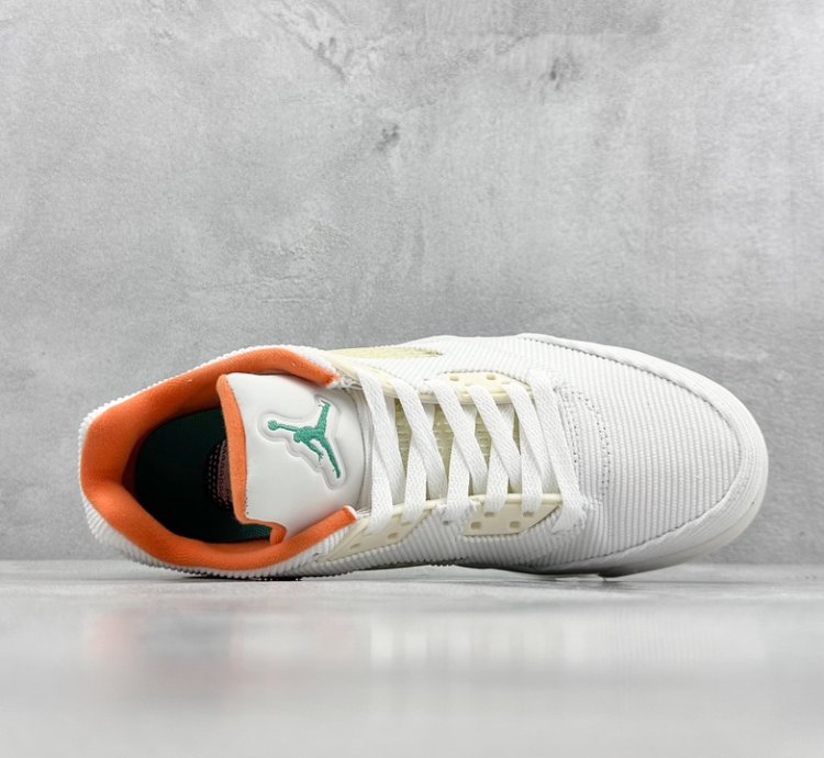 260 Kw version of Air Jordan 5 Low AJ5 Joe 5 corduroy white orange green CW4204-