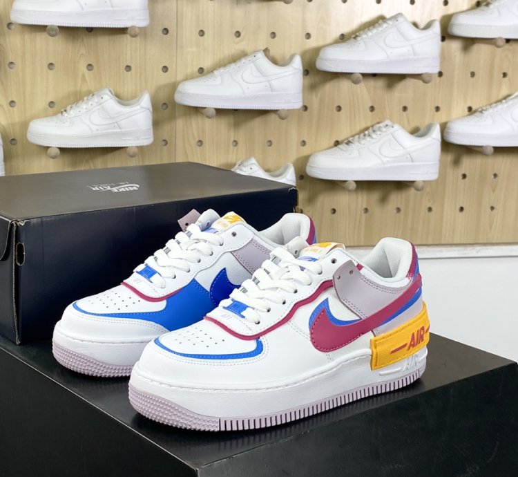 200 Nike WMNS Air Force 1 Shadow Beige Pale Ivory Air Force One Sneakers Splicin