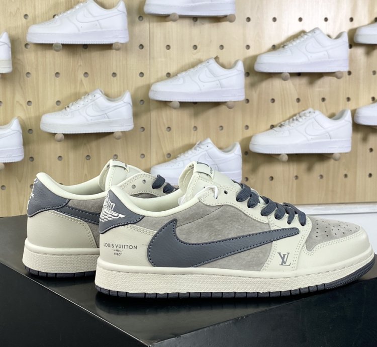 280 Louis Vuitton x Travis Scott x Nike Air Jordan 1 Low OG SPBlackBeige LV Mono