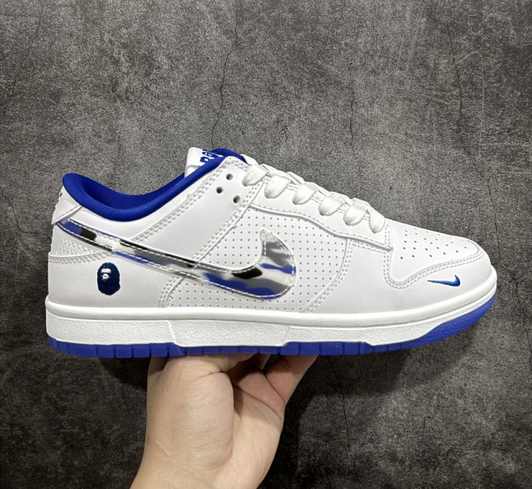 280  Nk SB Dunk Low BAPE joint-white color hook small blue h