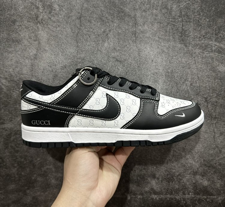 280 Gucci x Nike Dunk Low Dark Pattern Double G Black Hook