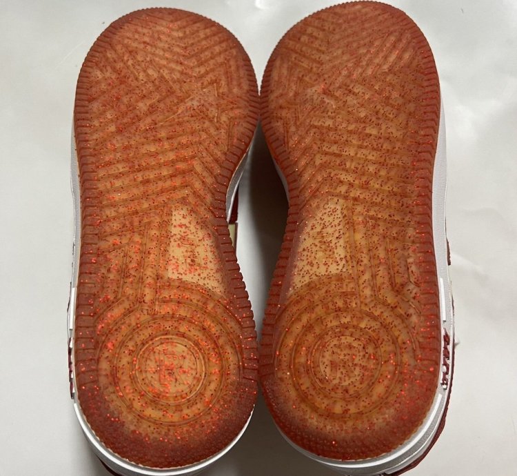 2009 BAPE Sta glitter leather red