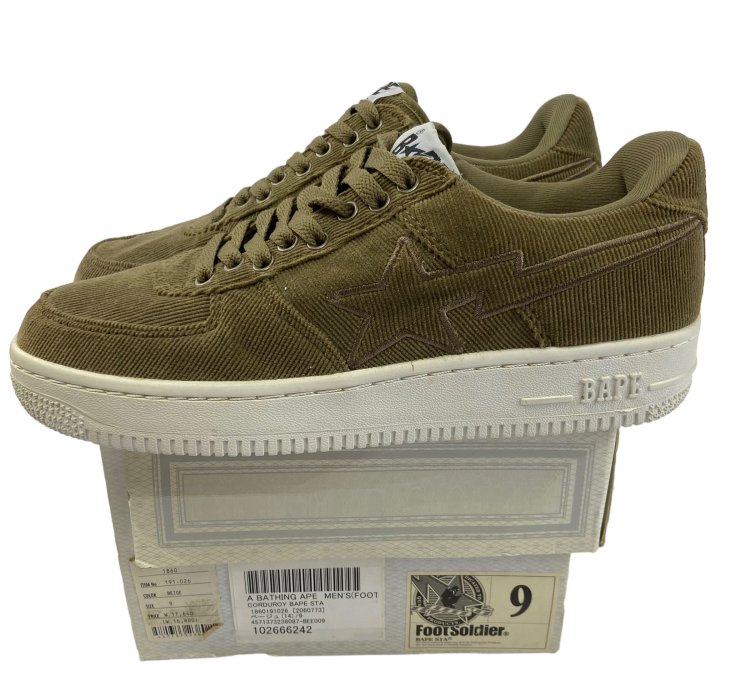 2011 NEW Bape Tan Corduroy Bapesta