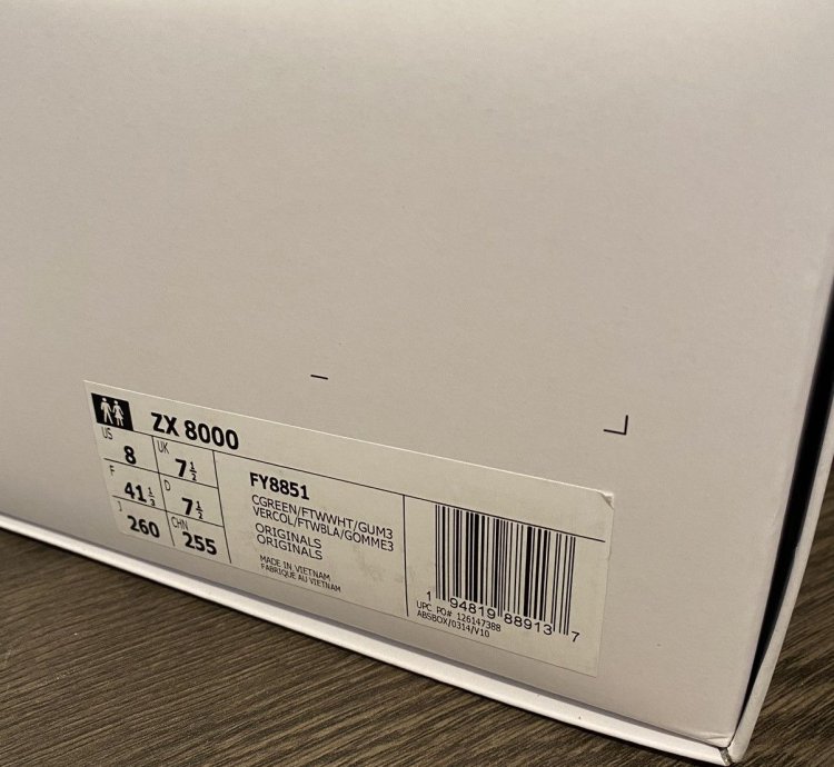 2020 Adidas Bape Undefeated ZX 8000 sz 8