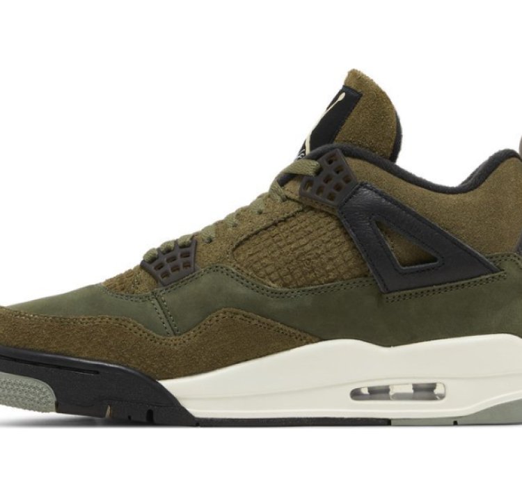 Mens Wmns Air Jordan 4 Retro SE Craft Olive FB9927 200 / FB9928 200