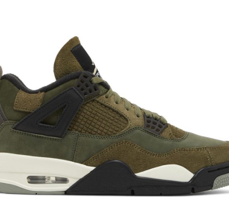 Mens Wmns Air Jordan 4 Retro SE Craft Olive FB9927 200 / FB9928 200