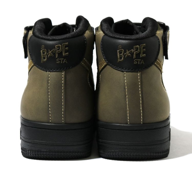 10 DS BAPE STA MILITARY MID Leather Suede Olive