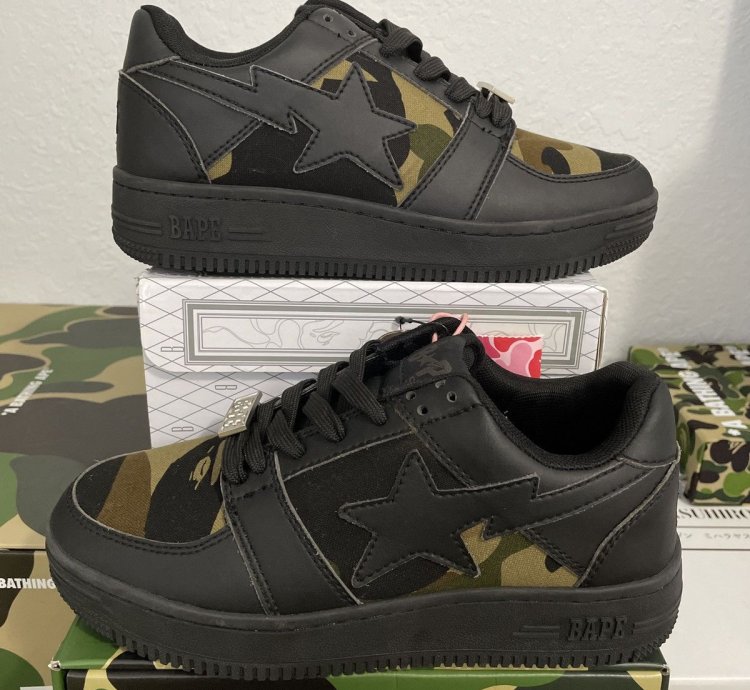 1st Camo Black Bapesta