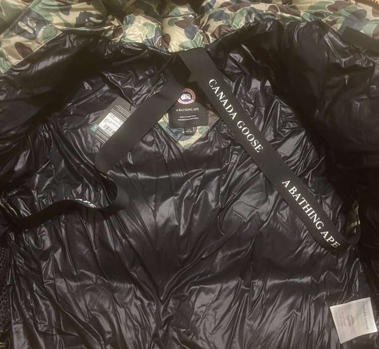 BAPE AND CANADA GOOSE CAMO PUFFER