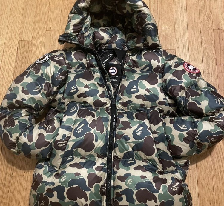 Bape Canada Goose ABC Camo Crofton Puffer Jacket