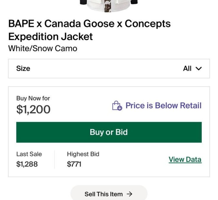 BAPE Canada Goose Concepts Expedition Jacket