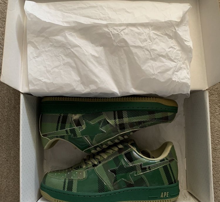 2008 DS Bapesta Plaid Tartan Green