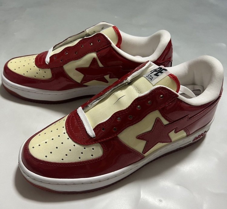 2009 BAPE Sta glitter leather red