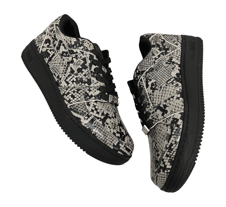 2020 Bape Bathing Ape Bapesta Low Snakeskin Grey Black