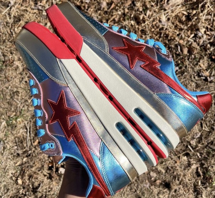 2021 Bathing Ape Metallic Red Blue Roadsta