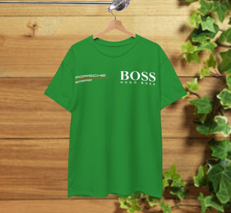 Porsche Motorsport X Boss T-Shirt Irish Green Shirt USA Size