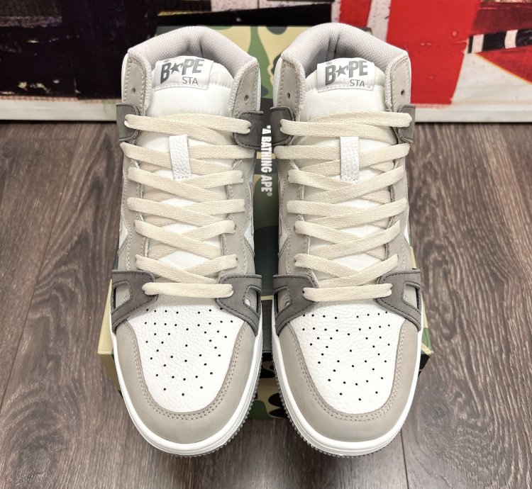 2022 Bape Bapesta 93 Hi Grey White Dark Grey