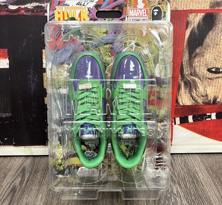 2022 Bape Bapesta Low Marvel Hulk - Green Purple Black