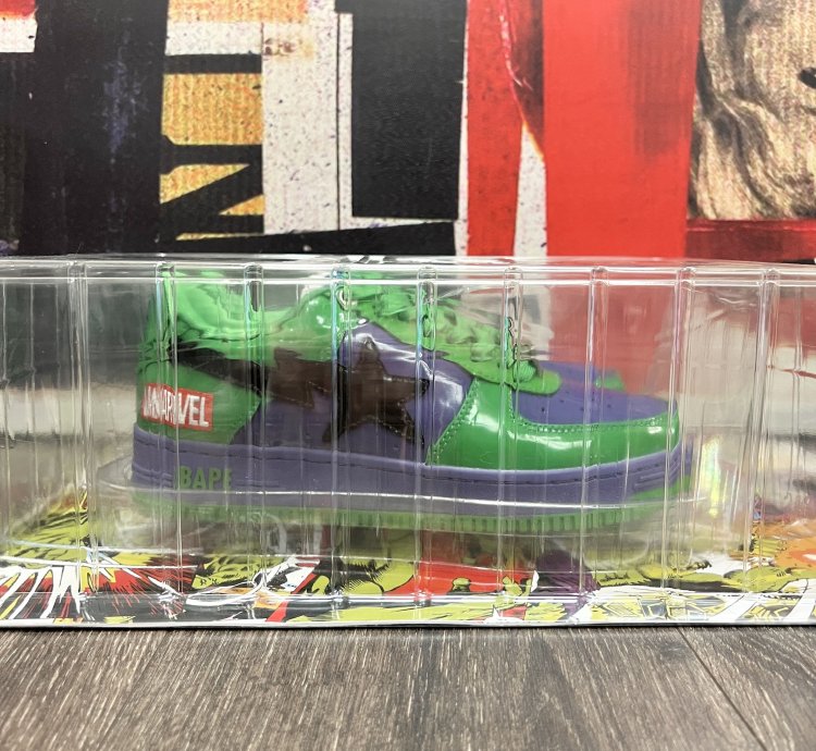 2022 Bape Bapesta Low Marvel Hulk - Green Purple Black