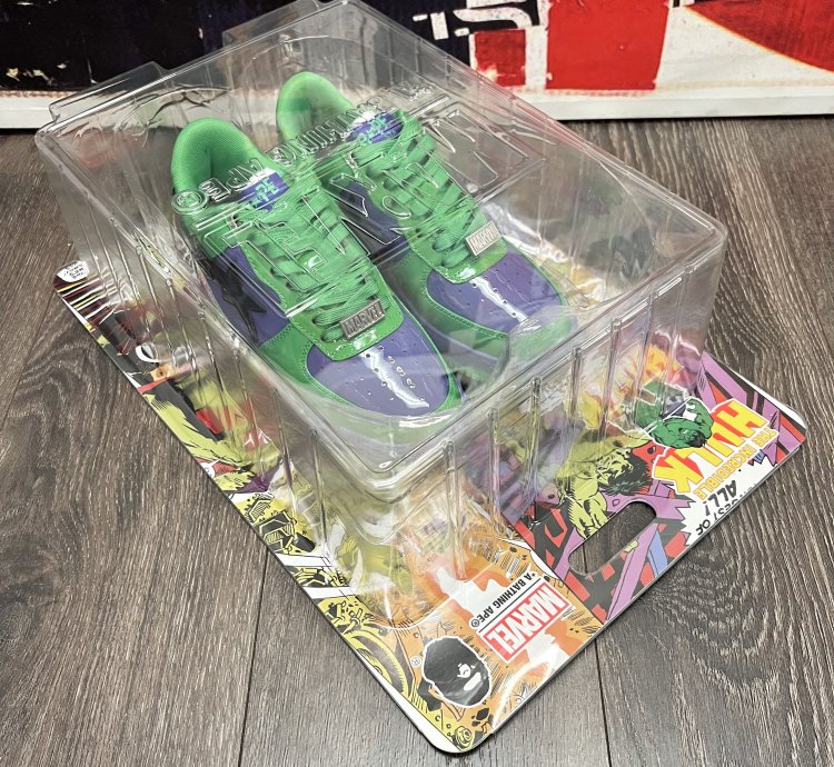 2022 Bape Bapesta Low Marvel Hulk - Green Purple Black