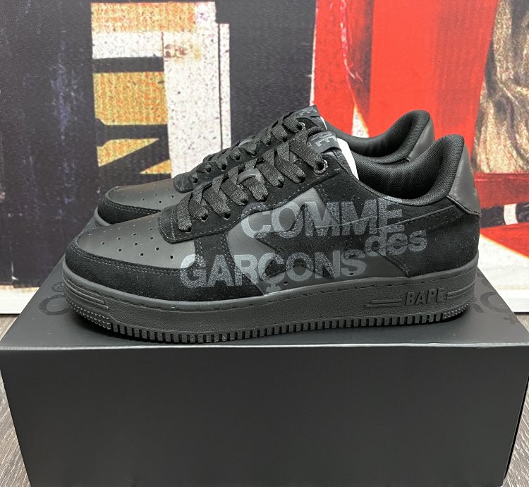 2022 Bape Comme Des Garcons CDG Osaka Bapesta Low Black