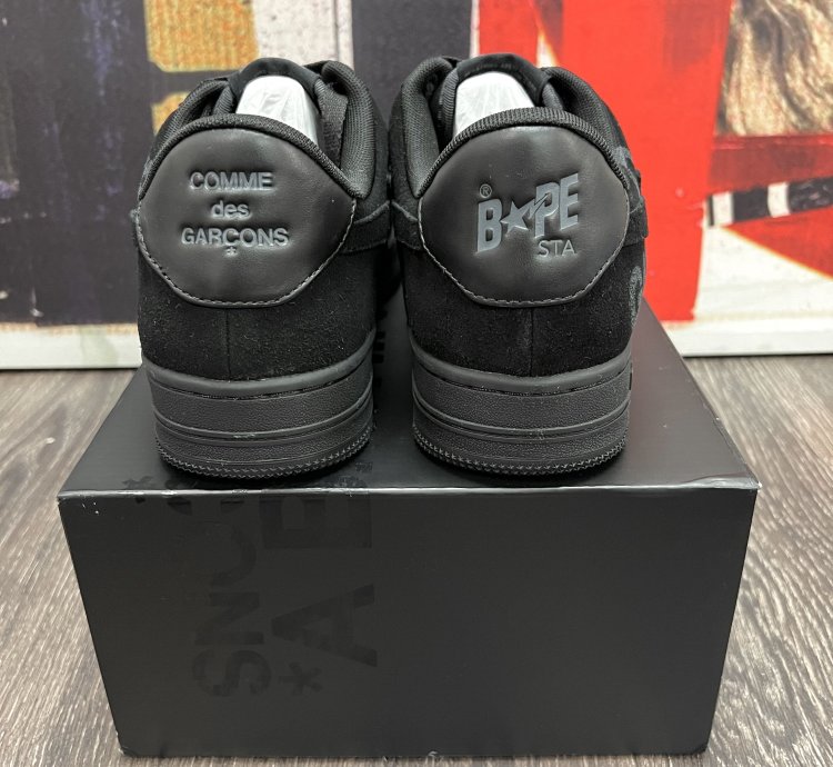 2022 Bape Comme Des Garcons CDG Osaka Bapesta Low Black