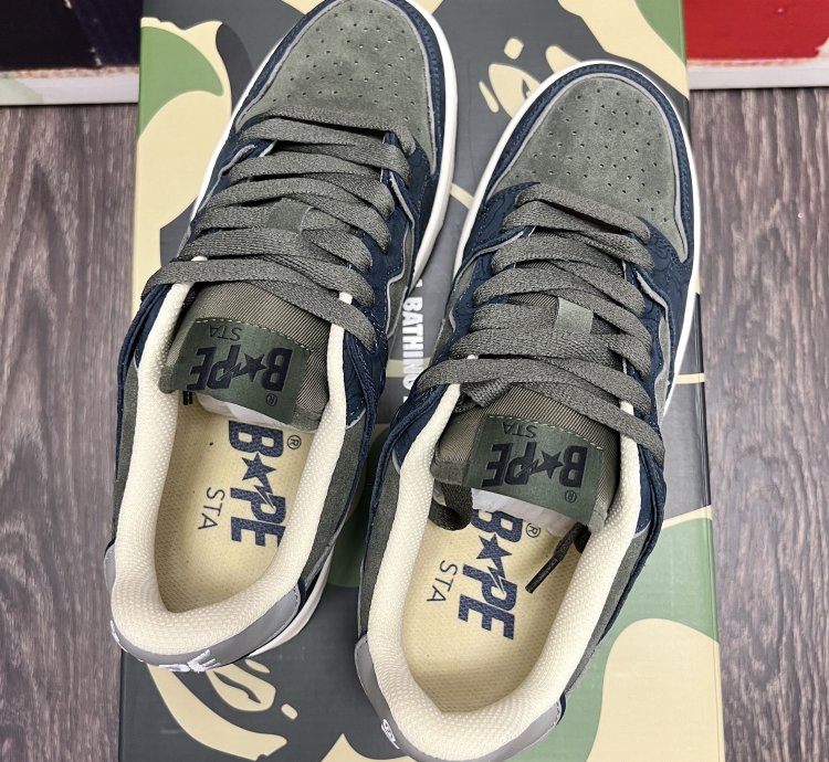 2022 Bape Sk8 Sta Army Olive Green Dark Navy Blue