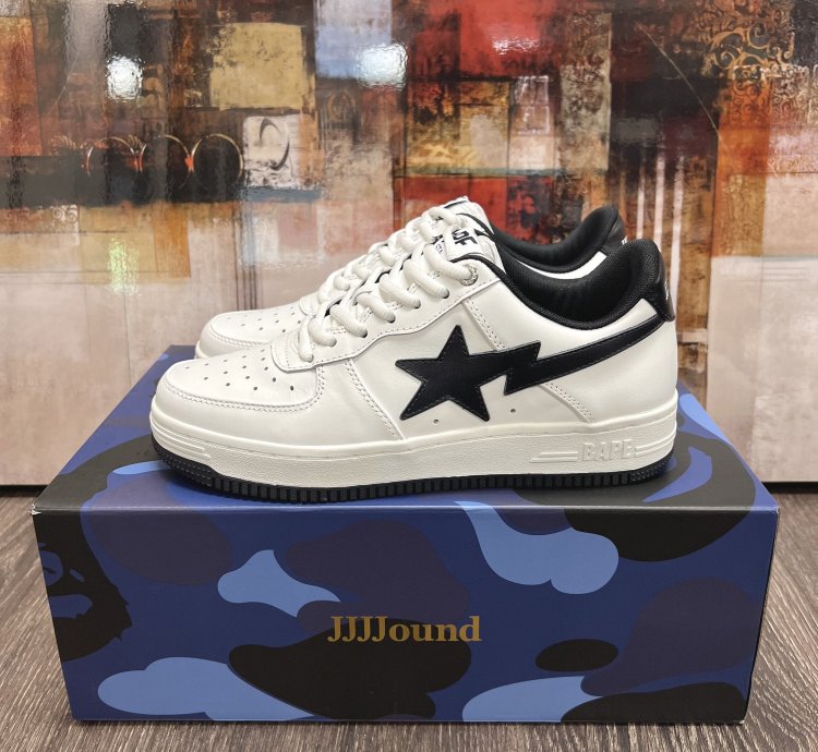 2023 Bape JJJJound Bapesta Low White Navy Blue