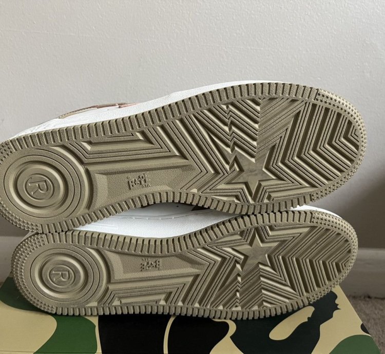2023 Bathing Ape Patent Leather Khaki Bape Bapesta Size 13