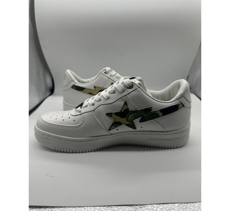 9 - Bathing Ape Bape Sta Low camo white green