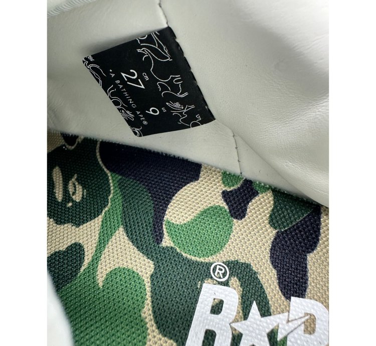 9 - Bathing Ape Bape Sta Low camo white green