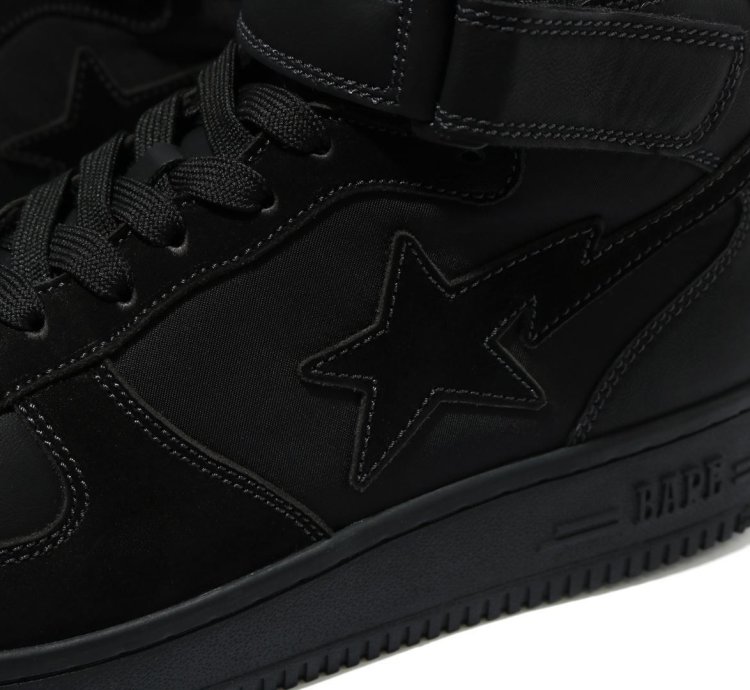 9 5 DS BAPE STA MILITARY MID Leather Suede Black