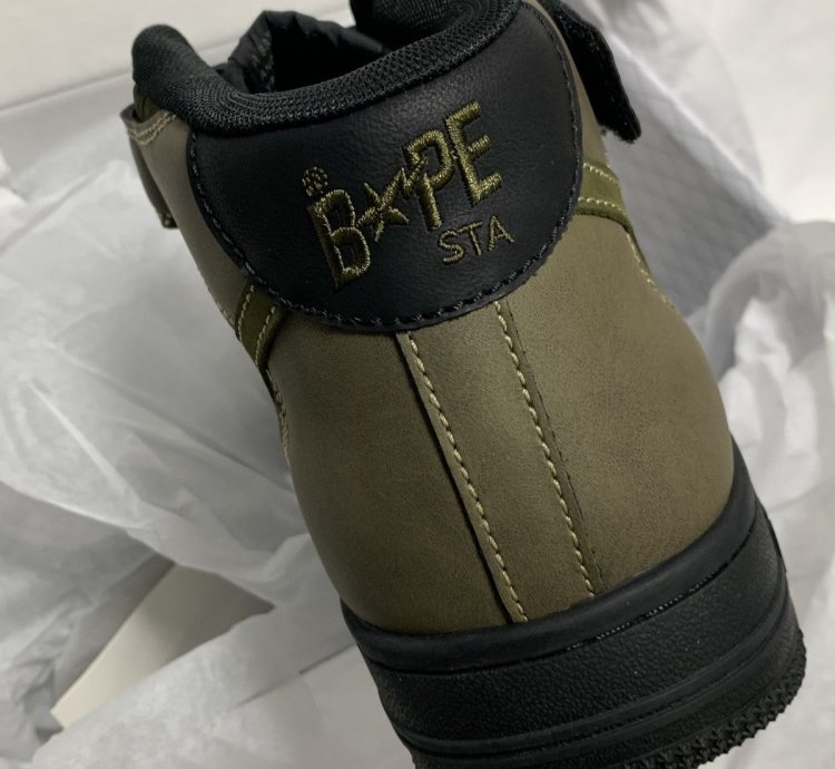 9 DS BAPE STA MILITARY MID Leather Suede Olive