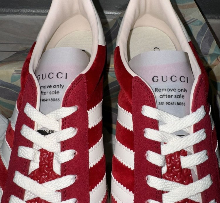 Adidas Gucci Gazelle Red Softy Velvet 707848 9STU0 6360
