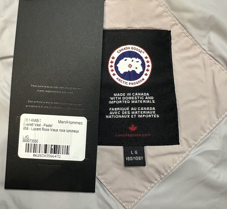 Canada Goose Everett Vest White Label Rose Large Brand New