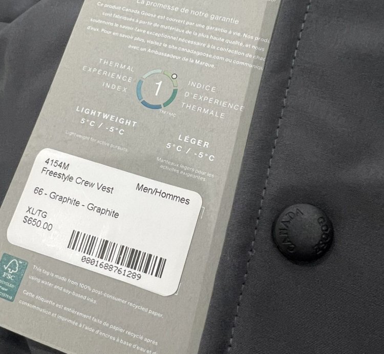 Canada Goose Freestyle Vest Gilet Graphite XL