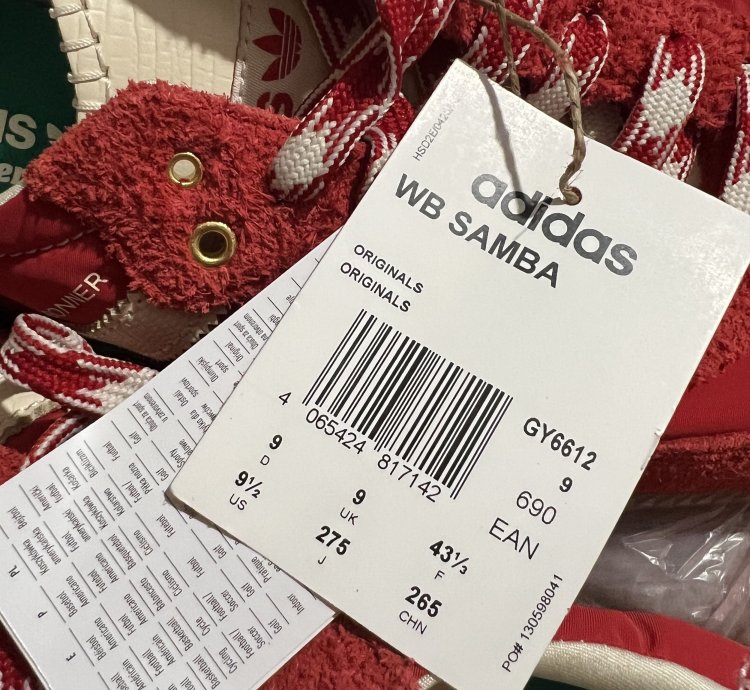 Adidas Samba Wales Bonner Red Men Sneakers US9 5