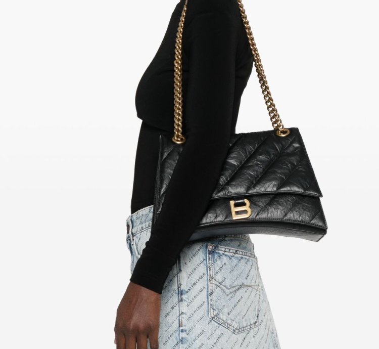 Balenciaga Crush Quilted Shoulder Bag