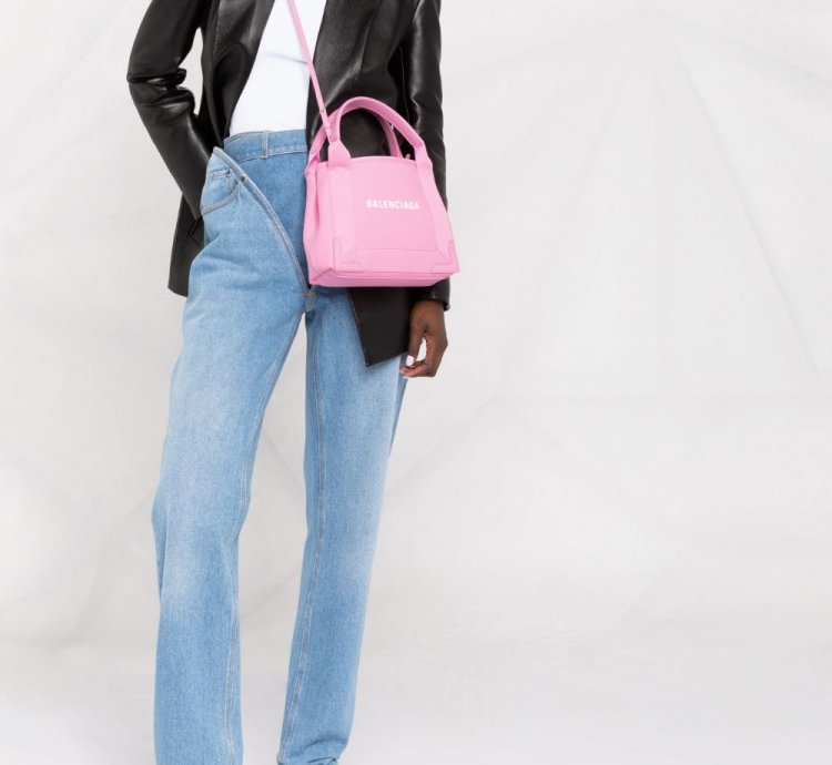 Balenciaga Logo Print Canvas Tote