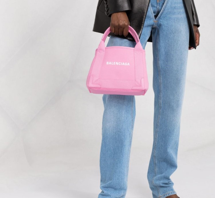 Balenciaga Logo Print Canvas Tote