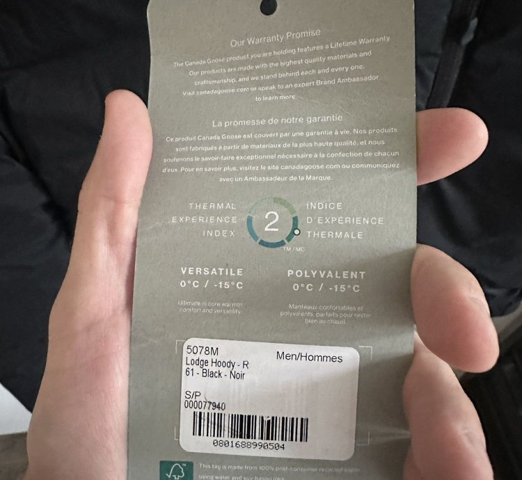Canada Goose Lodge Hoody Black Small Packable Down Jacket