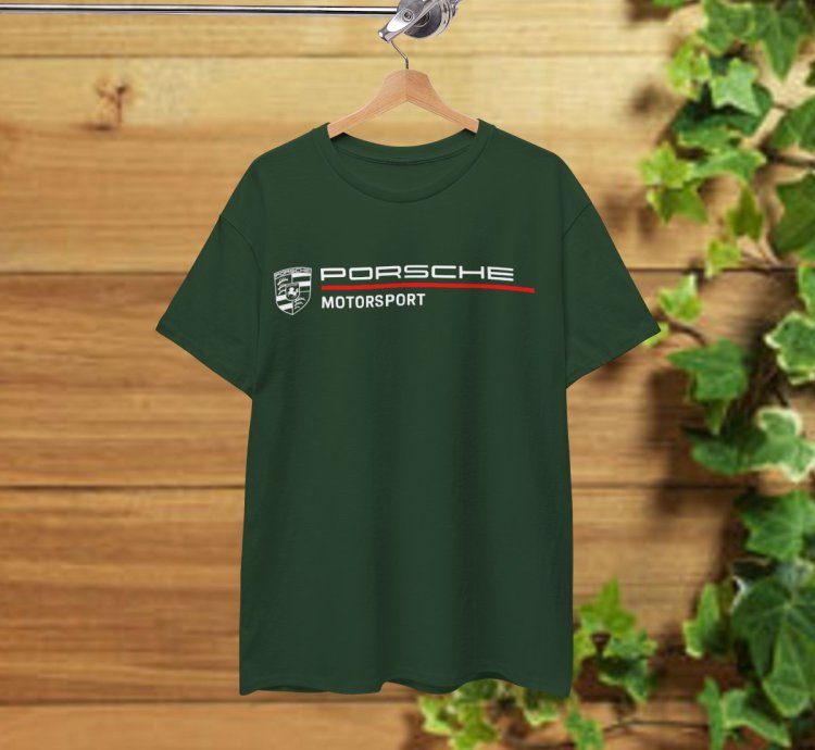 Porsche Motorsport Men's T-Shirt Forest Green Shirt USA Size