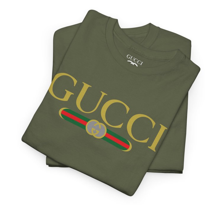 Gucci GG logo military green T-shirt - Size USA