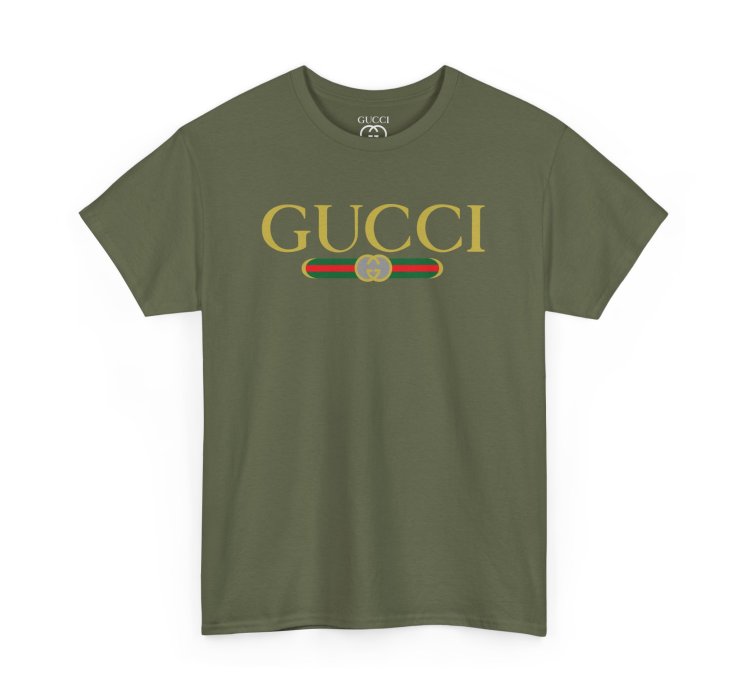 Gucci GG logo military green T-shirt - Size USA