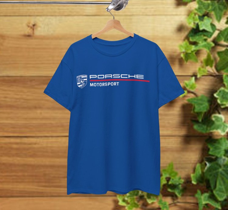 Porsche Motorsport Men's T-Shirt Royal Blue Shirt USA Size