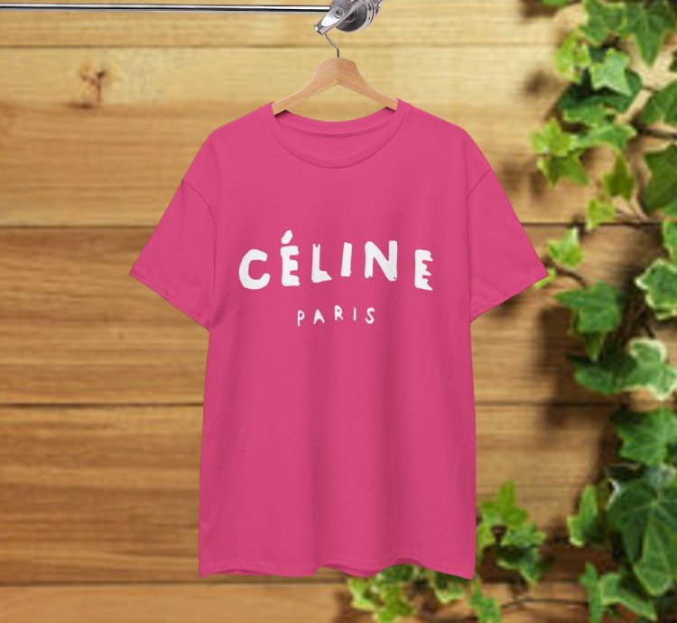 Celine Paris T-Shirt Heliconia Pink Shirt USA Size