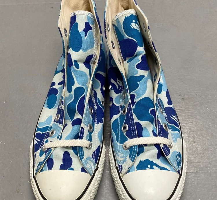BAPE APE sta hi canvas ABC blue camo